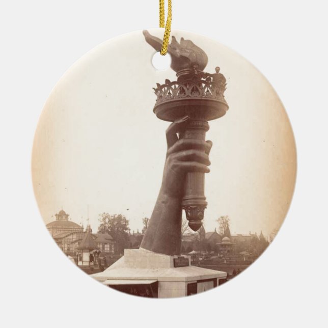 Statue of Liberty hand and torch large 1886 Ceramic Ornament (Front)