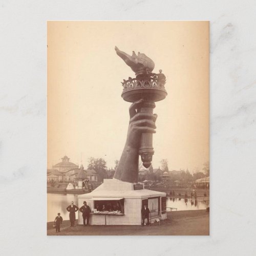 Statue of Liberty hand and torch large 1886 Postcard