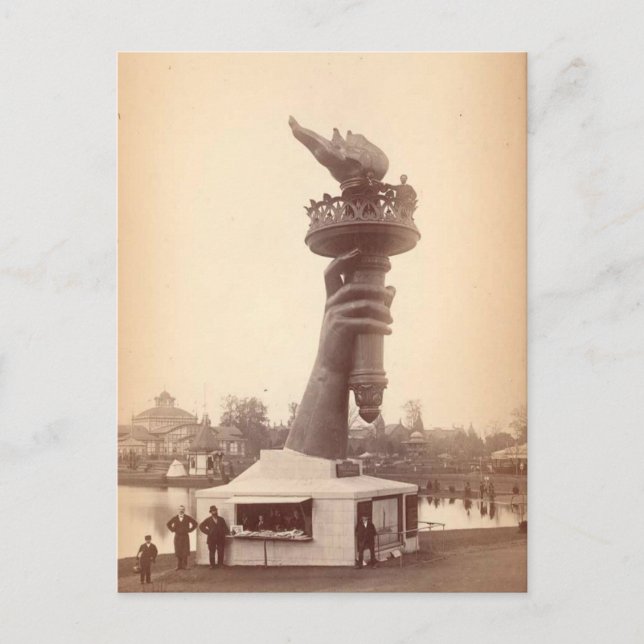 Statue of Liberty hand and torch large 1886 Postcard (Front)