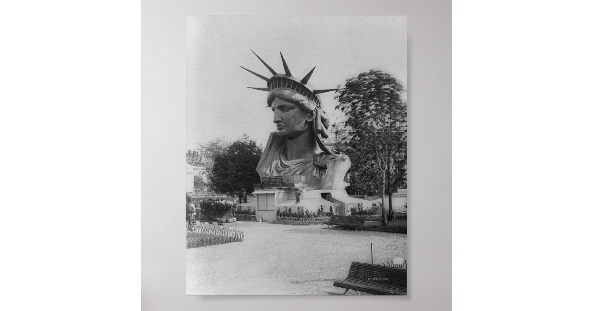 Statue of Liberty Head Paris Park Poster Zazzle