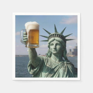 Statue of Liberty Holding Up a Beer Mug Napkins
