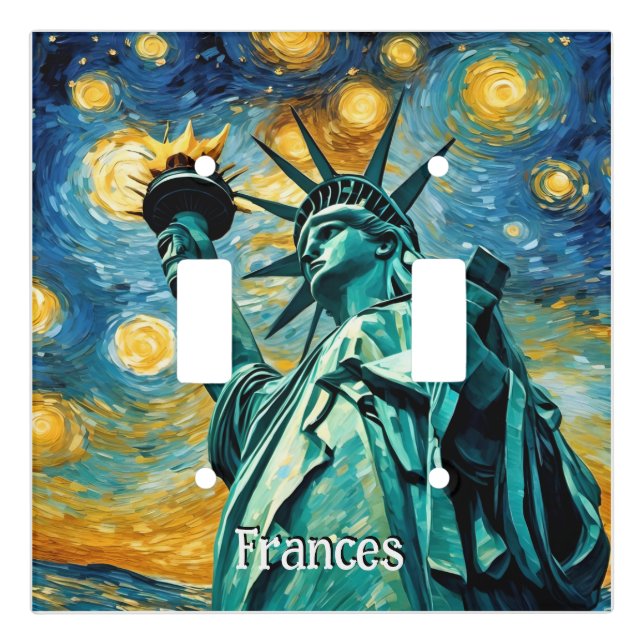Statue of Liberty Impressionism Light Switch Cover (Front)
