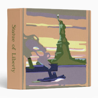 Statue of Liberty in New York City, Vintage Travel 3 Ring Binder