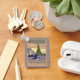 Statue of Liberty in New York City, Vintage Travel Keychain