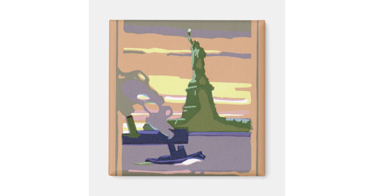 Statue of Liberty in New York City, Vintage Travel Magnet | Zazzle