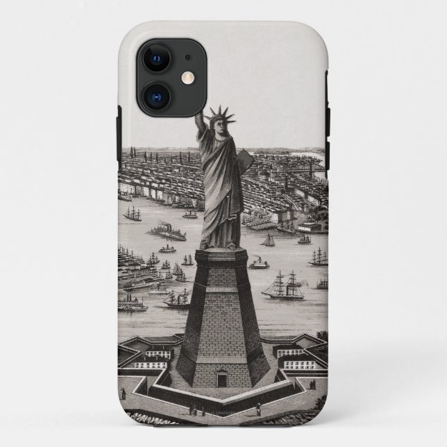 Statue Of Liberty In New York Harbor Case-Mate iPhone Case (Back)