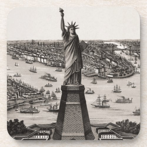 Statue Of Liberty In New York Harbor Drink Coaster