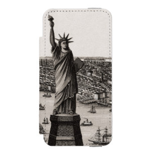 Statue Of Liberty In New York Harbor Wallet Case For iPhone SE/5/5s