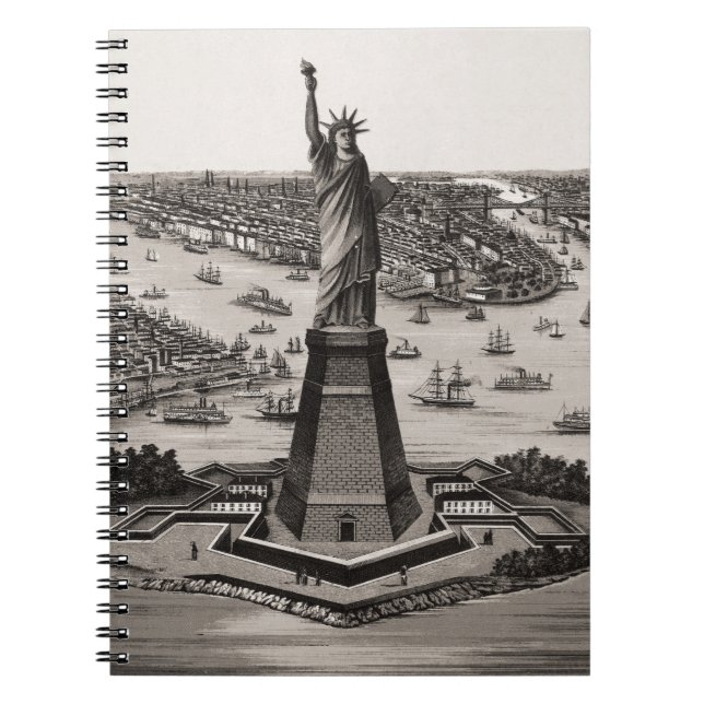 Statue Of Liberty In New York Harbor Notebook (Front)