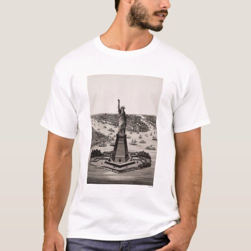 Statue Of Liberty In New York Harbor T_Shirt
