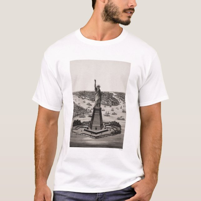 Statue Of Liberty In New York Harbor T-Shirt (Front)