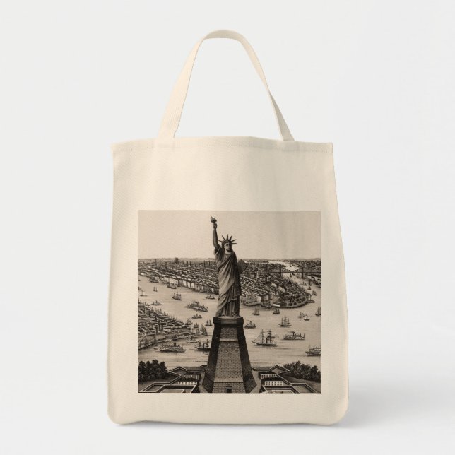 Statue Of Liberty In New York Harbor Tote Bag (Front)