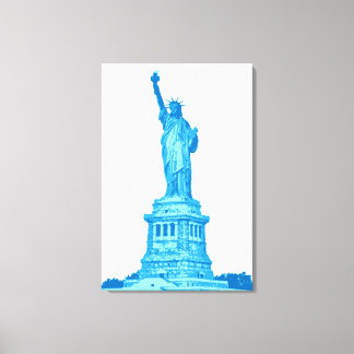 Statue of Liberty in shades of blue Canvas Print