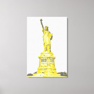 Statue of Liberty in shades of yellow and gray Canvas Print