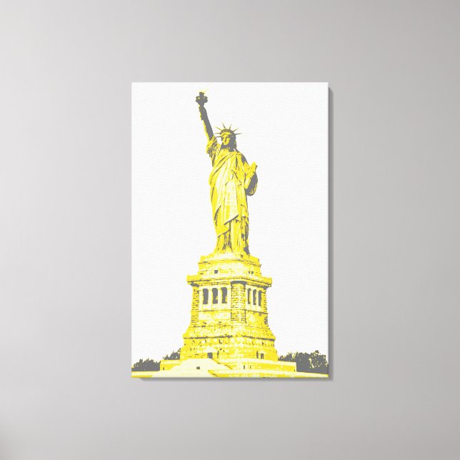 Statue of Liberty in shades of yellow and gray Canvas Print (Front)