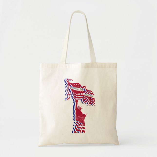 Statue of Liberty Independence Day American Flag Tote Bag (Front)