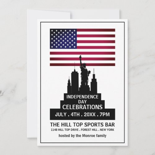 Statue of Liberty Independence Day Celebration Invitation
