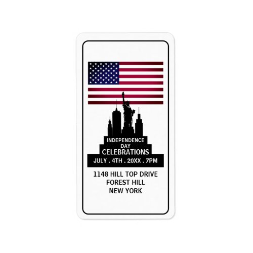 Statue of Liberty Independence Day Celebration Label