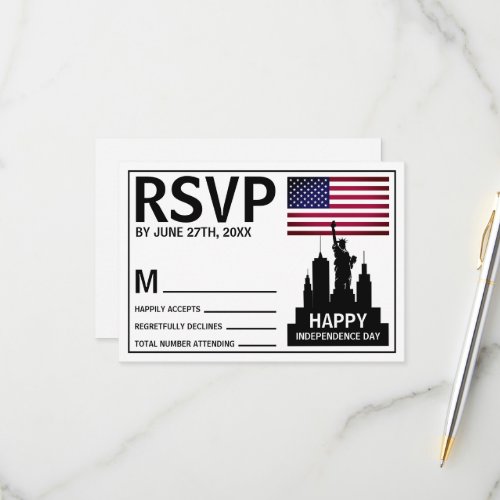 Statue of Liberty Independence Day RSVP Card