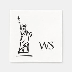 Statue of Liberty Initialized Napkins