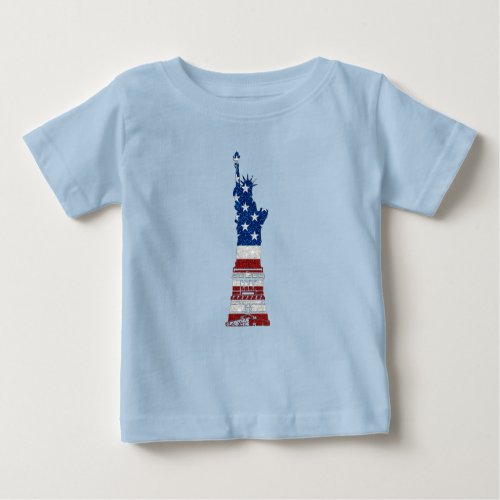 Statue Of Liberty July 4th Glitter Baby T_Shirt