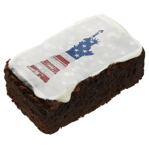 Statue Of Liberty July 4th Glitter Brownie