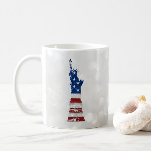 Statue Of Liberty July 4th Glitter Coffee Mug