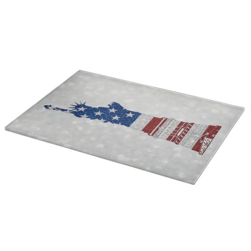 Statue Of Liberty July 4th Glitter Cutting Board