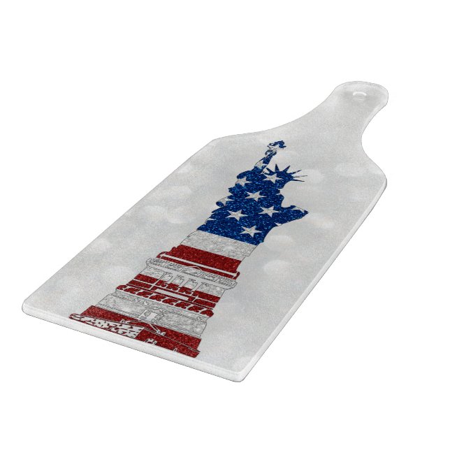 Statue Of Liberty July 4th Glitter Cutting Board (Corner)