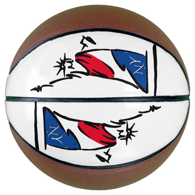 Statue of Liberty / Lady Liberty Stripes Basketball (Front)