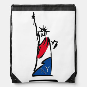 Statue of Liberty / Lady Liberty Stripes Drawstring Bag