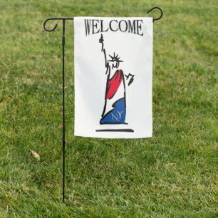 Statue of Liberty / Lady Liberty Stripes Garden Flag