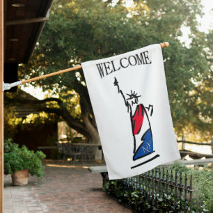 Statue of Liberty / Lady Liberty Stripes House Flag