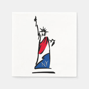 Statue of Liberty / Lady Liberty Stripes Napkins