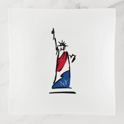 Statue of Liberty / Lady Liberty Stripes Trinket Tray