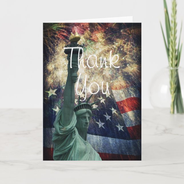 Statue of Liberty Letterpress Thank You Card (Front)