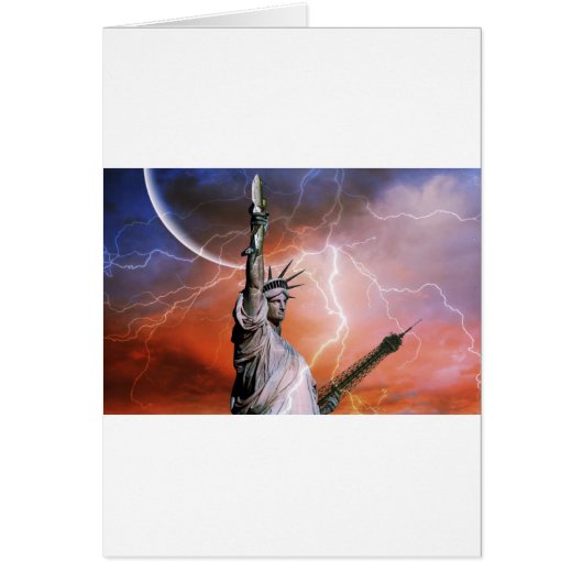 Statue of Liberty Lightening. Cards (Front)