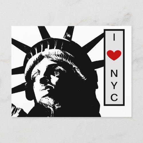 Statue of Liberty Love New York City Pop Art Postcard