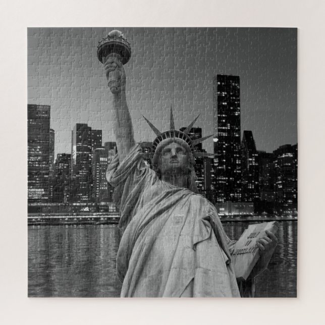 Statue of Liberty Manhattan Skyscrapers Jigsaw Puzzle (Vertical)
