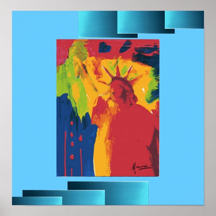Statue of liberty modern art painting Posters