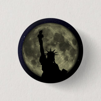 Statue of liberty - moon pinback button