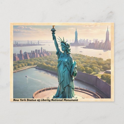 Statue of Liberty National Monument NYC Vintage Postcard