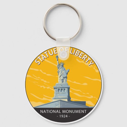 Statue of Liberty National Monument Vintage  Keychain