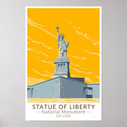 Statue of Liberty National Monument Vintage Poster
