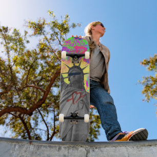 Statue of Liberty - Neon Pop Art Skateboard Deck
