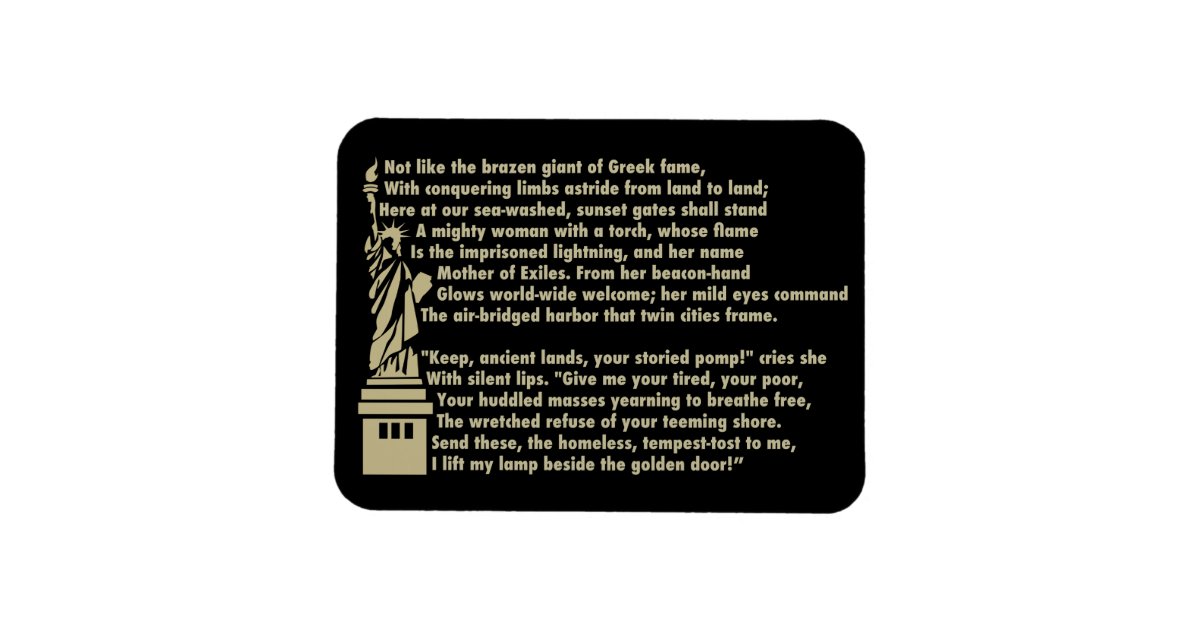 the new colossus poem statue of liberty text
