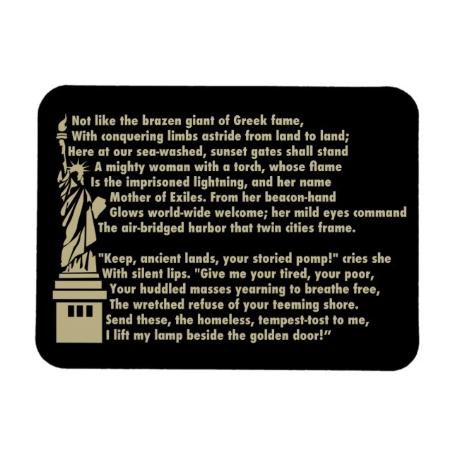 Statue of Liberty - New Colossus Patriotic Poem Magnet (Horizontal)