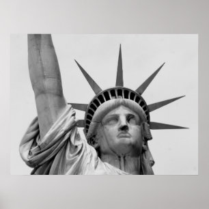 STATUE OF LIBERTY, NEW YORK - BLACK & WHITE POSTER