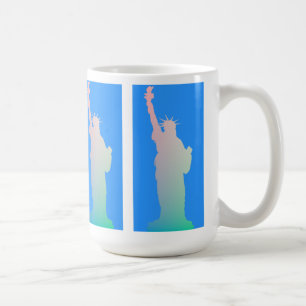 Statue of Liberty New York Blue Pink Green Colors Coffee Mug
