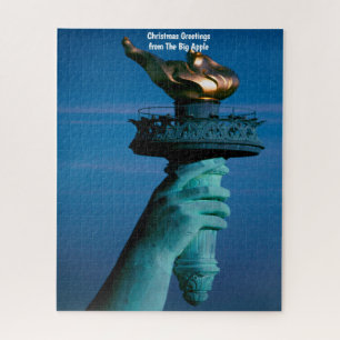 Statue of Liberty New York.Christmas Greetings Jig Jigsaw Puzzle